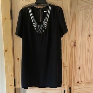Black Dress with Beaded Neckline